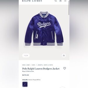 Polo Ralph Lauren Dodger Jacket Boys size 7